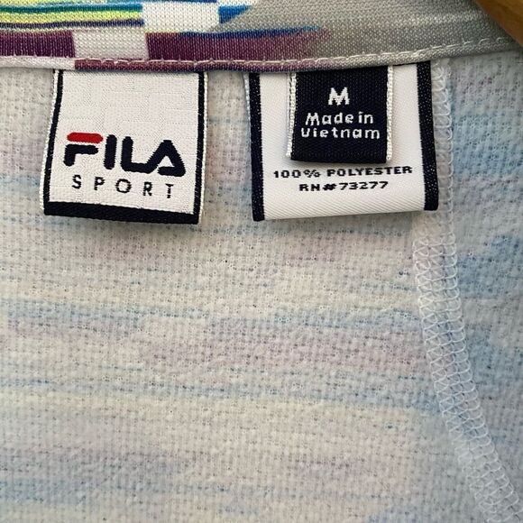 Fila Sport M Women’s Teal Gray Aztec 1/4 Zip Workout Yoga Exercise Jacket - Picture 8 of 9